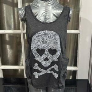 Cute Grey Skeleton Top Summer